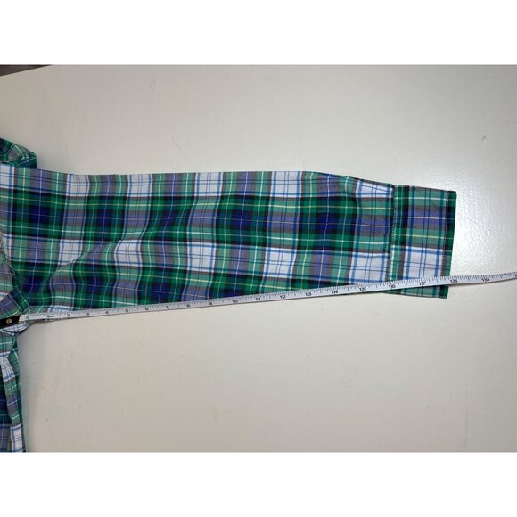 L.L. Bean Women Green Plaid Long Sleeve Button-Down Shirt Size XS - Picture 6 of 8